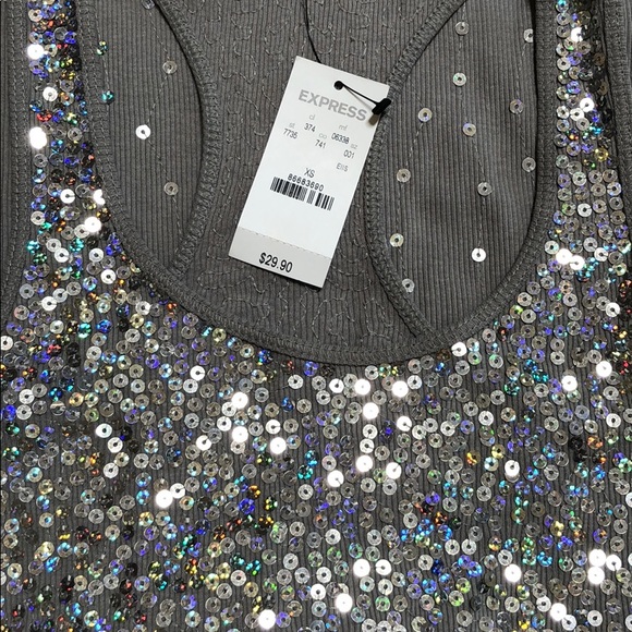 Express Sequined Racerback Tank. - Picture 3 of 3